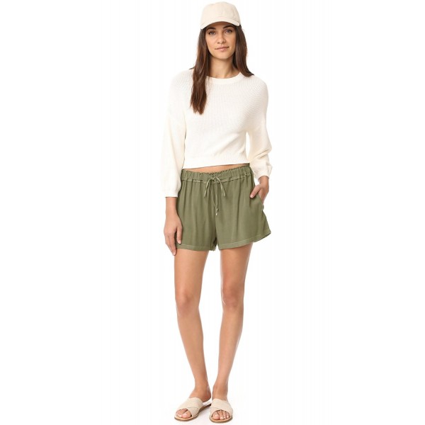 Women's Voile Shorts - Olive - C412O8RN56Y