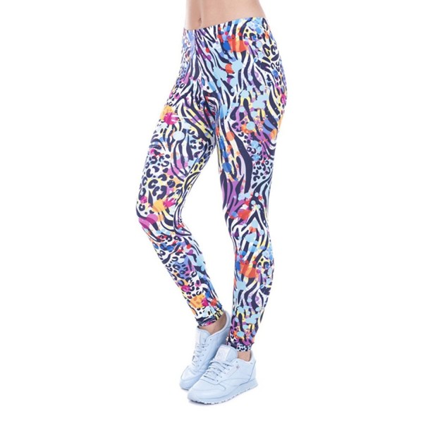 Ladies Lleggings 3D Digital Print Tights Leopard Print Skinny Pants ...