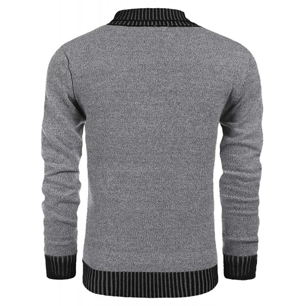 Men's Winter V-Neck Sweaters Casual Slim Fit Pullover Knitwear - Grey ...