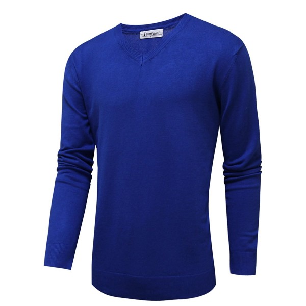 Mens Classic V-Neck Long Sleeve Sweater - D.blue - CH12NU2WT5A