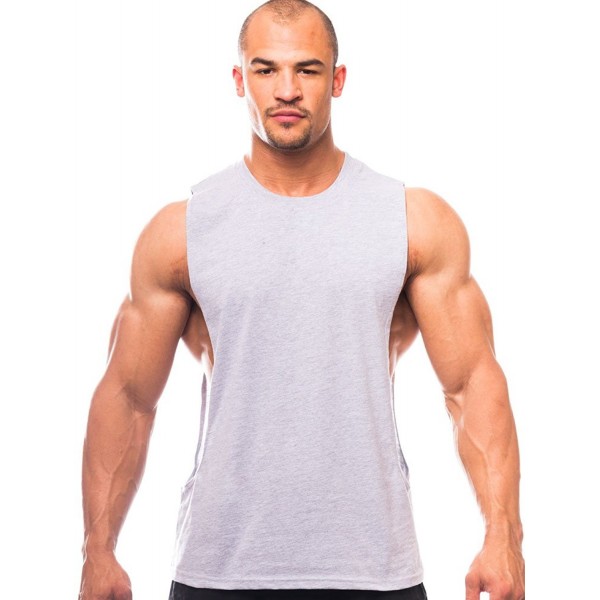 Muscle Cut Workout Crew Neck - Open Sides - Made In The USA - Grey ...