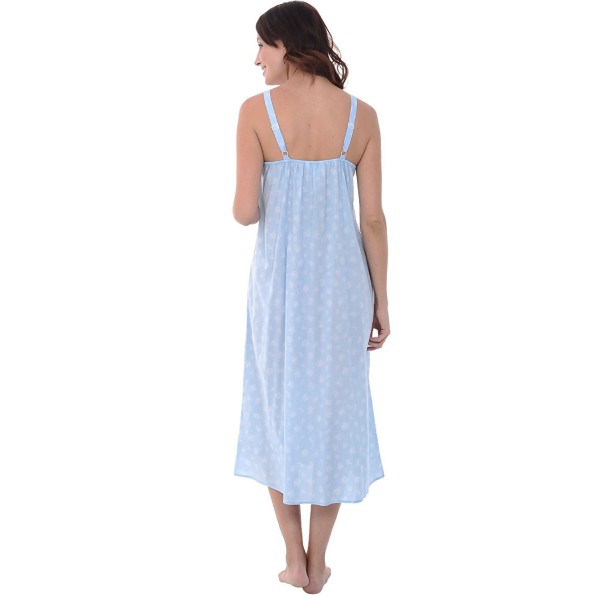 Womens 100% Cotton Lawn Nightgown- Long Tank Top Chemise - White ...