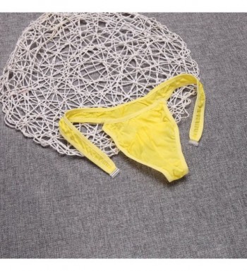 Men's Bikini Boxer Briefs Trip Thongs G-String Ice Silky Underwear ...