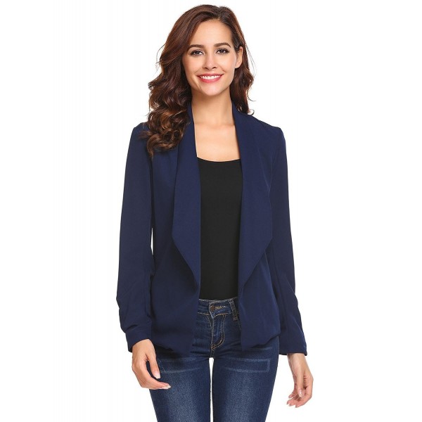 Women Blazer Jacket Suit Coat Casual Work Office Business Open Front ...