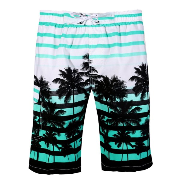 Men's Swim Trunks Palm Tree Beach Shorts with Mesh Lining and Pockets ...