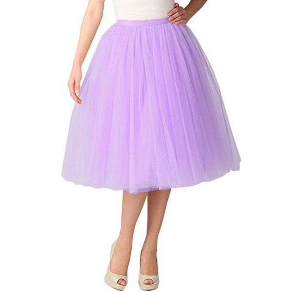 Length Layered Tulle A-line Party Prom Skirt Tulle Skirt - Lilac ...
