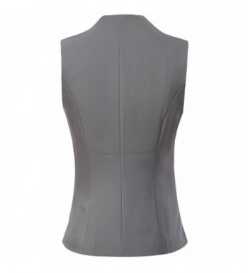 Women V-Neck Slim Fit Business Office Bottoned Dressy Suit Vest ...