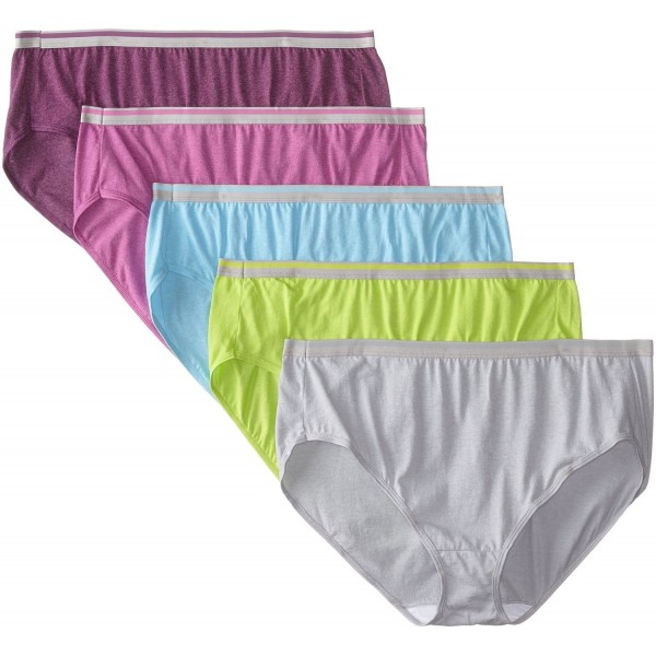 Women's Plus-Size Cotton Hi-Cut Panties - Assorted Heather - CX11WUW0VR5