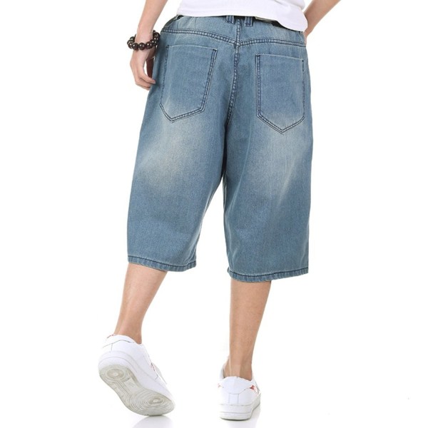Men's Shorts Jeans Hip Hop Denim Shorts Relaxed Fit Baggy Style Simple ...