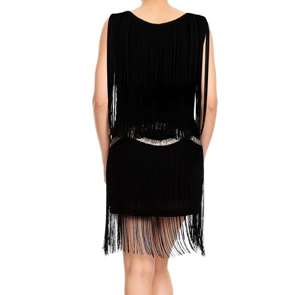 Womens 1920s Gatsby Flapper Fringe Swing Ombre Cocktail Mini Dress ...