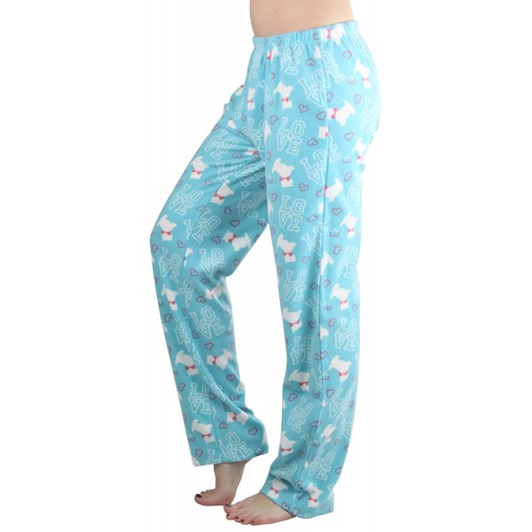 Women's Poly Fabric Ankle Length Pajama Bottoms - Puppy - C017WTSQ4ZU