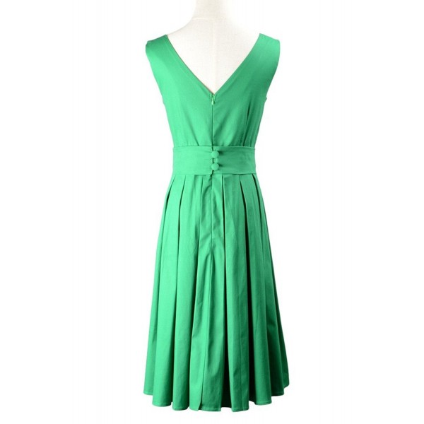 Audrey Hepburn' Vintage 1950's Rockabilly Swing Dress - Green - CU11VU3BT21