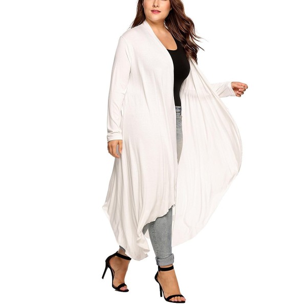 Womens Long Sleeve Asymmetric Drape Open Front Cardigan Sweater Plus ...