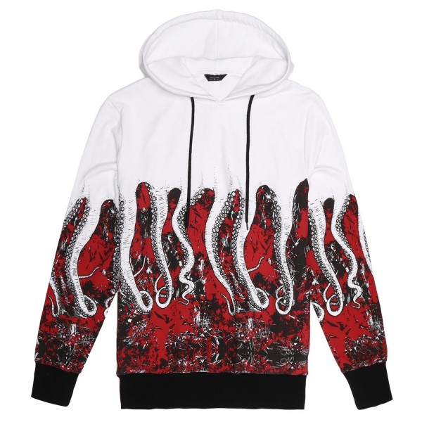 Octopus Print Hoodies Sport Hooded Sweatshirts Fashion Pullover Hoodie ...