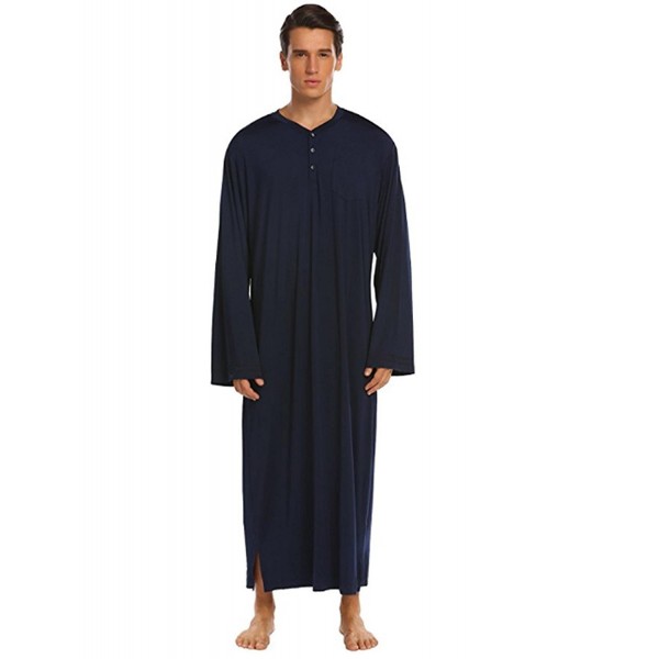 Lightweight Sleeve Sleepwear Nightshirt - 1: Navy Blue - CS186UY5UE0