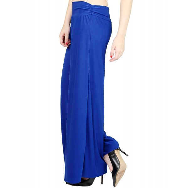 Women's Palazzo Pants Flared Comfy chic palazzo Free Size Royal Blue ...