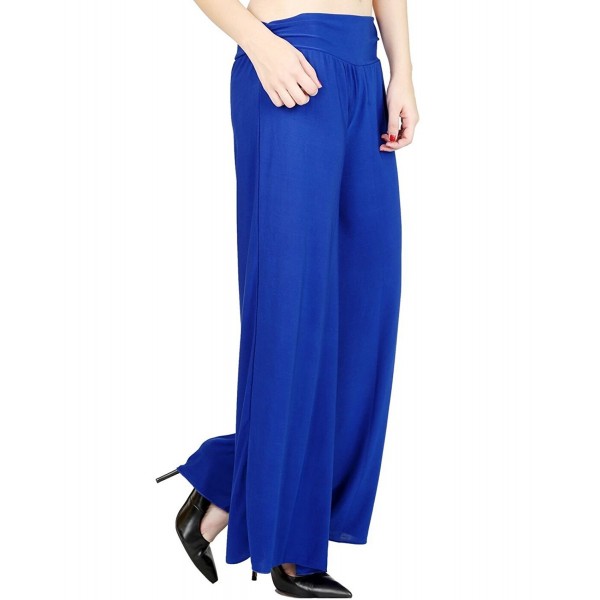 Women's Palazzo Pants Flared Comfy chic palazzo Free Size Royal Blue ...