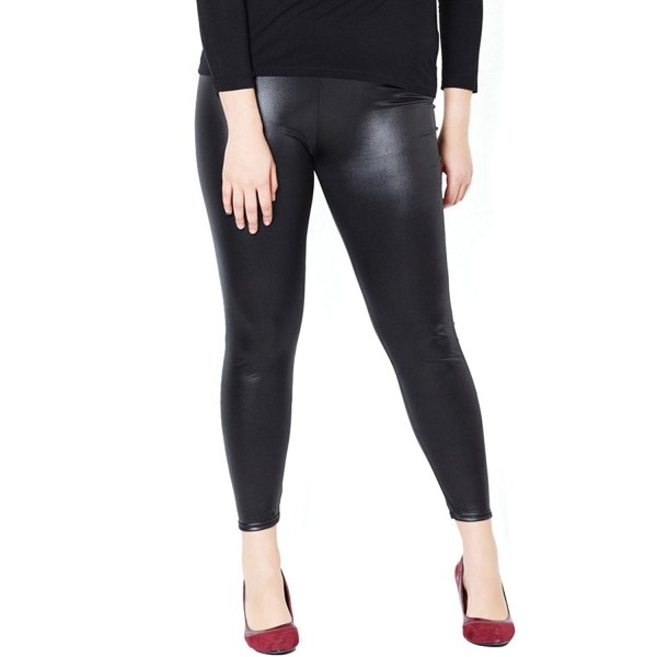 Fashion Women's Faux Leather Pants Legging Plus Size High Waist Full ...