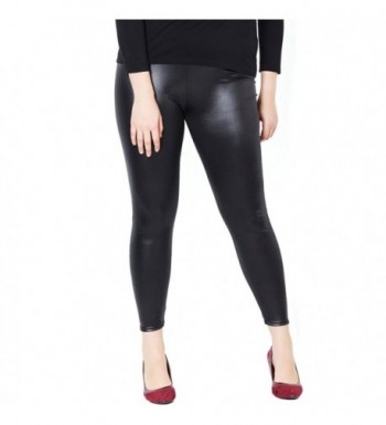 Fashion Women's Faux Leather Pants Legging Plus Size High Waist Full ...