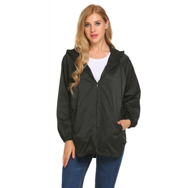 Women's Rainwear Active Outdoor Waterproof Rain Jacket Batwing Hooded ...