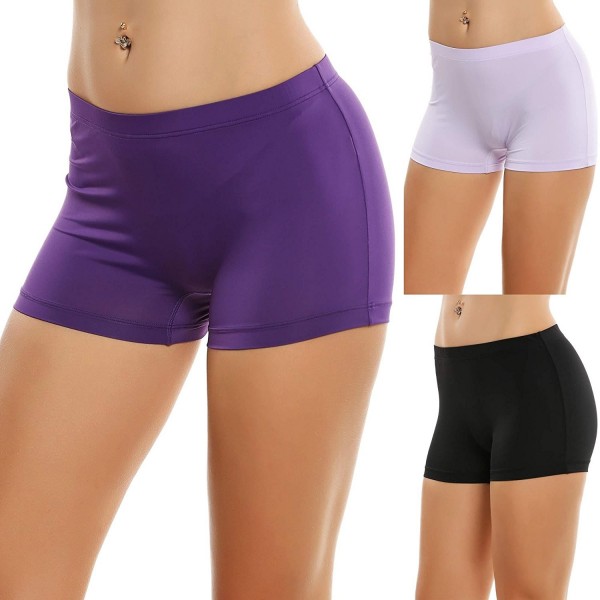 Boyshorts Panties Breathable Underwear - Black/Dark Purple/Light Purple ...