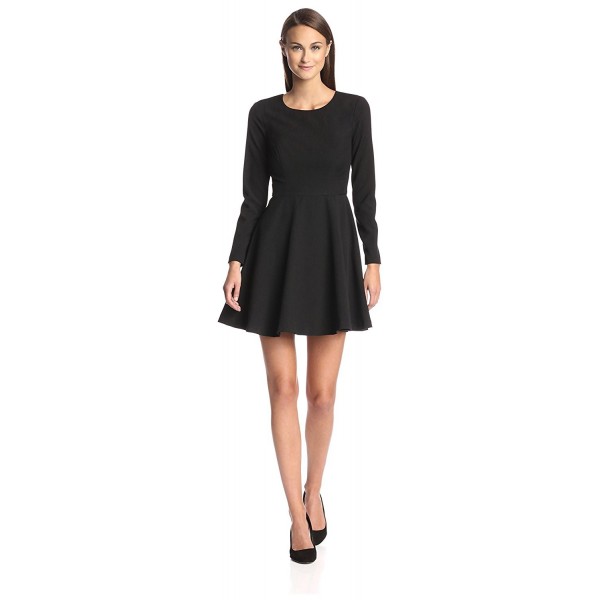 Women's Fit-and-Flare Dress - Black - CD11Z9EVQR5