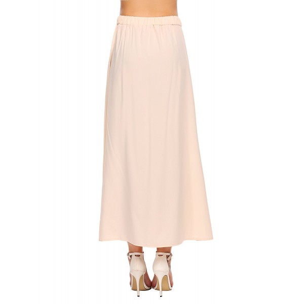 Women'S High Waist Lightweight Length Maxi Skirt With Stretchy ...