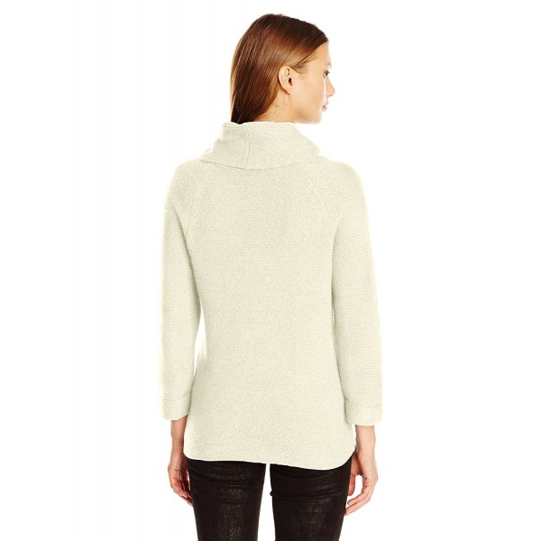 Women's 3/4 Slv Cowl Neck Textured Pullover Sweater - Lamb - C312HVKDTVZ