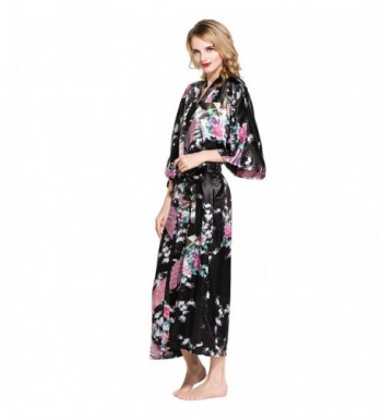 Women's Kimono Robe Long Robes With Peacock and Blossoms Printed 1920s ...