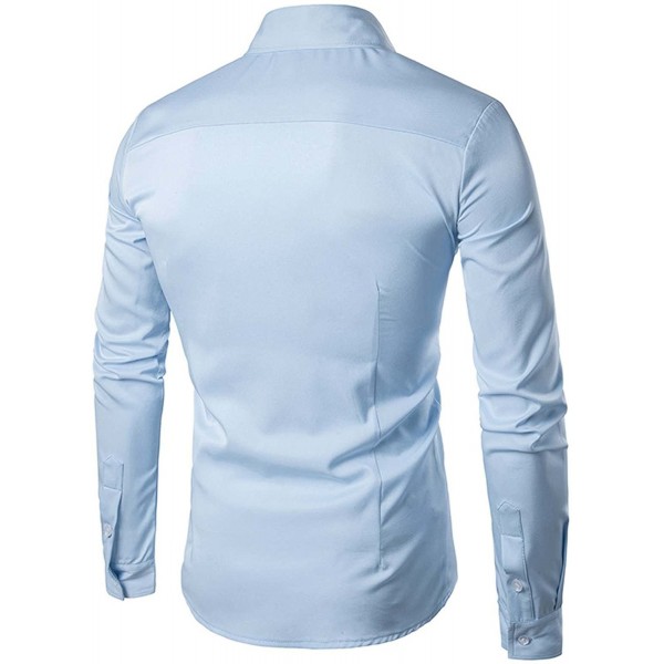 Men's Casual Slim Fit Paisley Button Down Dress Shirt - Hopm005-blue ...