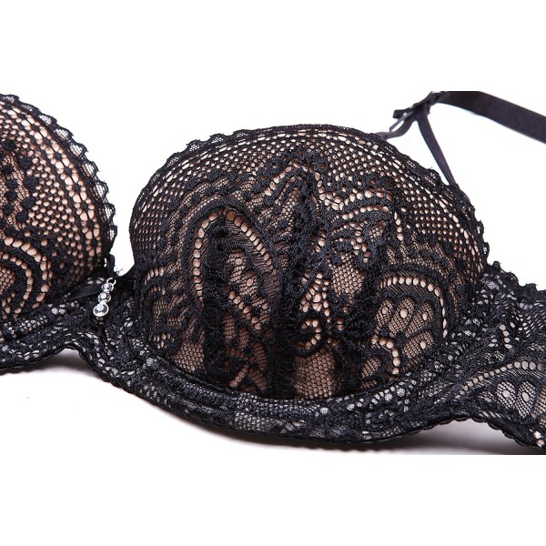 Women's Comfort Lace Bra and Panty Set Sexy Bras For Women - Black ...