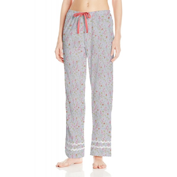 Women's Cotton Jersey Long Pajama - Clover Field - C712O4QZ8YI