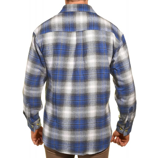 Mens Heavy Duty Plaid Flannel Shirt - Highland Blue Plaid - CO18688W9DI