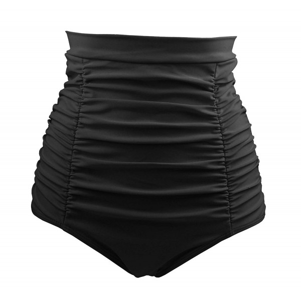 Women's Retro High Waisted Bikini Bottom Ruched Swim Short Tankinis(FBA ...