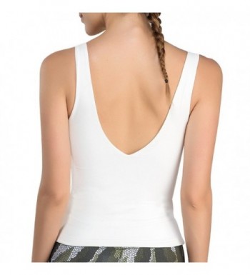 Cathalem Womens V Neck Strappy Tank Tops Backless Sleeveless Tops Basic  Shirts 2024,White L 