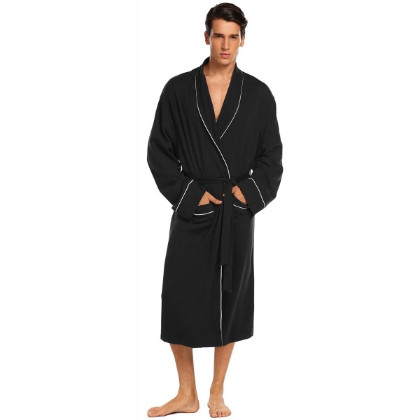 Bathrobe Mens Cotton Spa Robes Lightweight Bath Robe Lounge Sleepwear ...