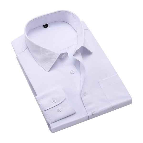 Men's Slim Fit Long Sleeve Dress Shirts - White - CK1888GR00G