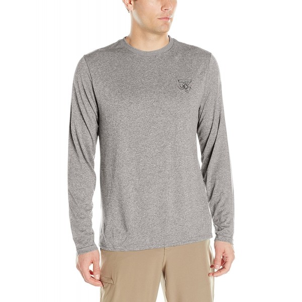 Mens Long sleeve performance Logo Fishing Shirt - Light Grey Cationic ...