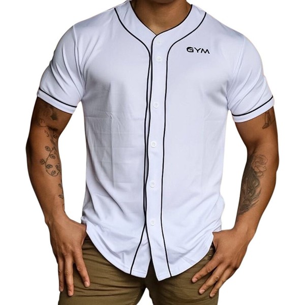 baseball button down shirt