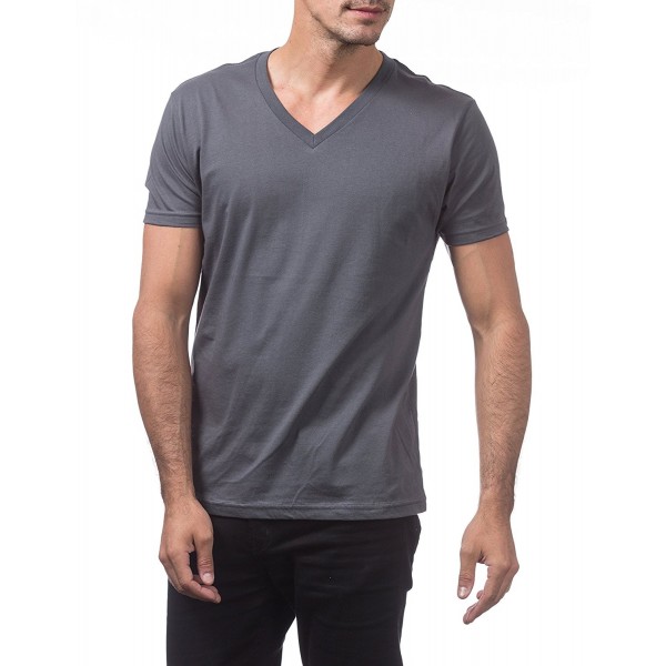 Men's Lightweight Ringspun Cotton Short Sleeve V-Neck T-Shirt ...