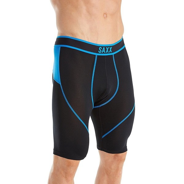 Saxx Men's Kinetic Long Leg Performance Boxers Underwear - Black