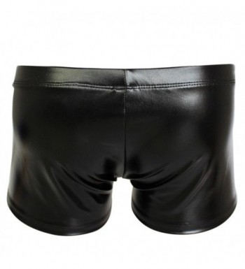 Men's Underwear Boxer Briefs Wetlook Shorts Underpants - Black ...