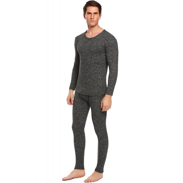 Men's Long Thermal Top and Underwear Fleece Lined Winter Base Layering ...