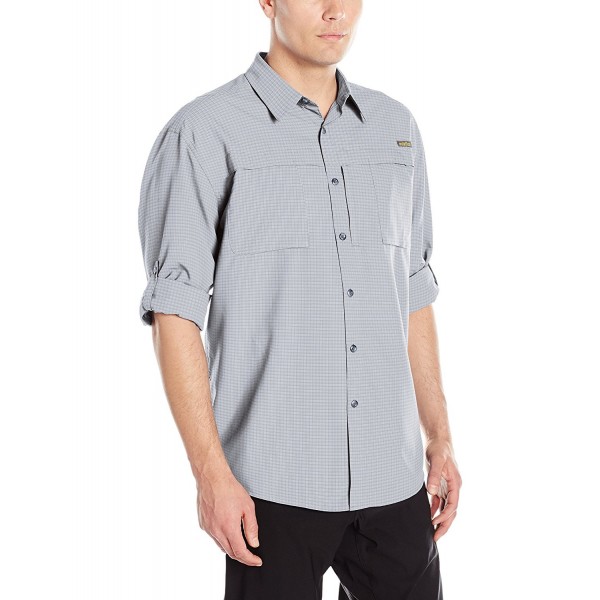 Men's Insect Repellent Long Sleeve Shirt - Blue Streak Plaid - C112O6PN65K