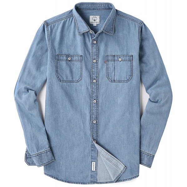 new double pocket solid denim shirts
