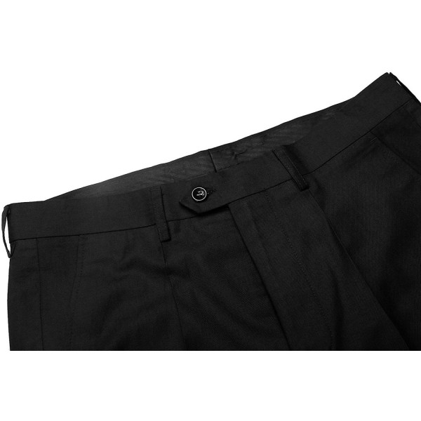 Men's Classic Flat Front Suit Separate Pant - Black - CJ12NTKRTFG