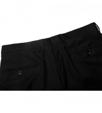 Men's Classic Flat Front Suit Separate Pant - Black - CJ12NTKRTFG