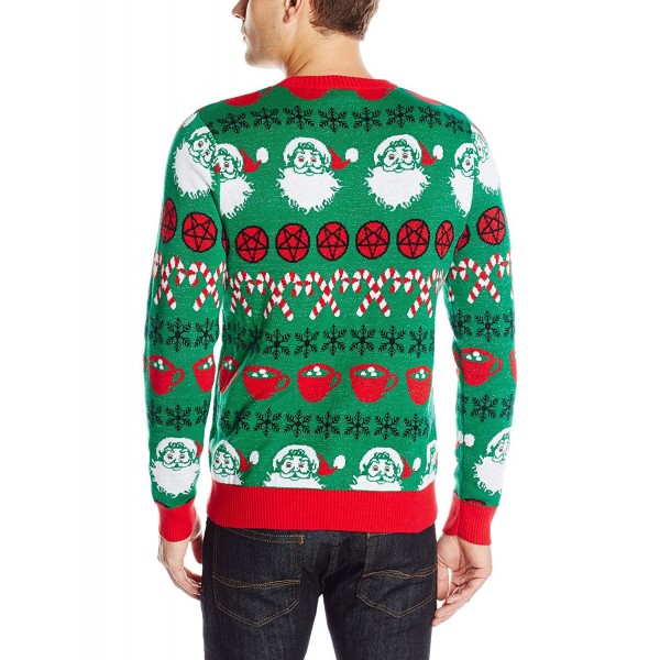 Men's Hail Santa Ugly Christmas Sweater - Green - CK122ZLQQID