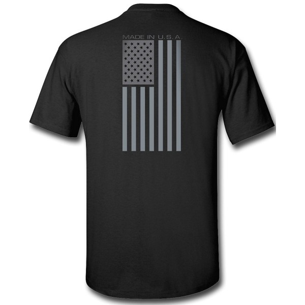 Black Made USA Flag Subdued Banner Print T-Shirt - CX11QZXK90T