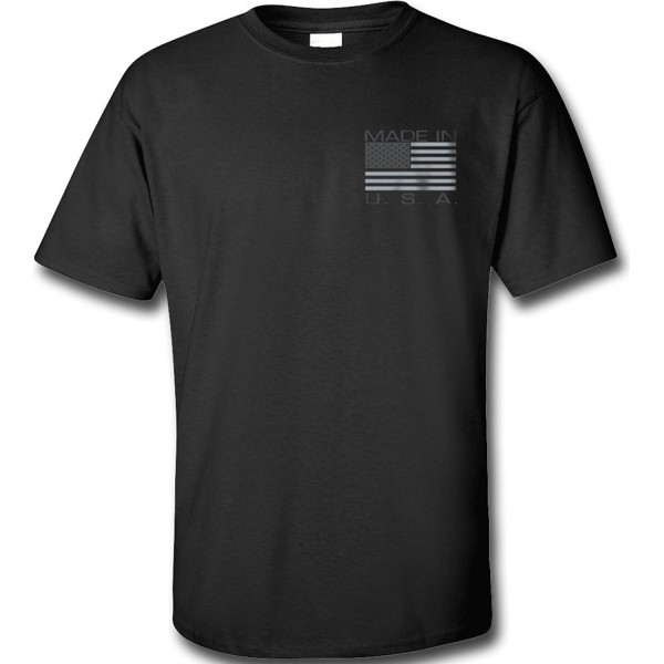 Black Made USA Flag Subdued Banner Print T-Shirt - CX11QZXK90T